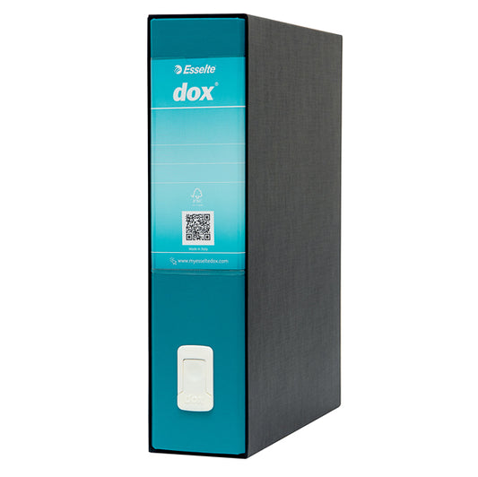 Registratore Dox 2 - dorso 8 cm - protocollo 23 x 34 cm - verde mare - Esselte Dox