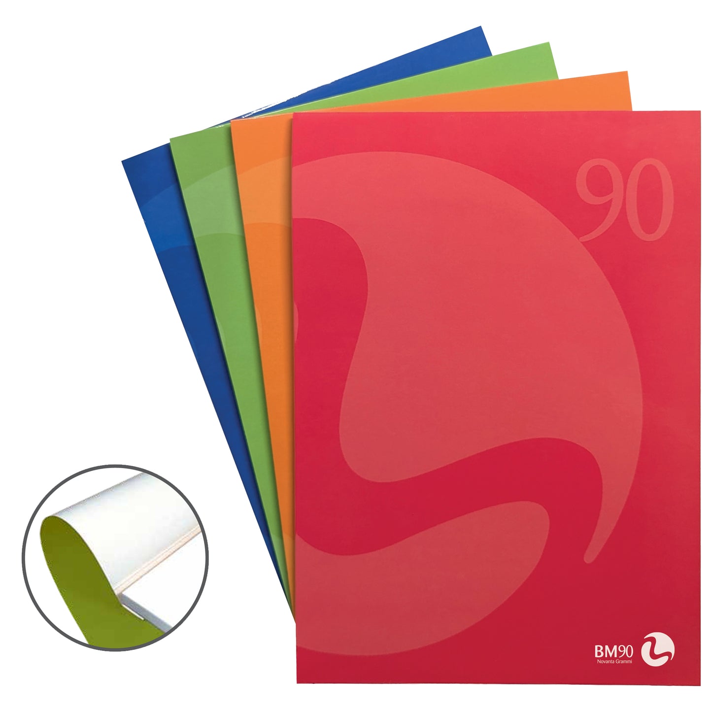 Blocco notes BM90 - A4 - collato lato corto - bianco - 80fg - 90gr - copertina 250gr - BM