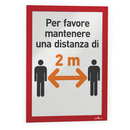 Cornice espositiva Duraframe - A4 - 21 x 29,7 cm - rosso - Durable