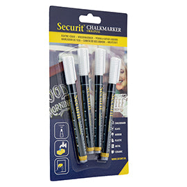 Marcatore a gesso liquido - punta fine da 1,00-2,00 mm - bianco - Securit - conf. 4 pezzi