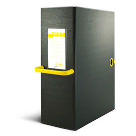 Scatola archivio Big Next - dorso 12 cm - 25 x 35 cm - nero/giallo - Sei Rota