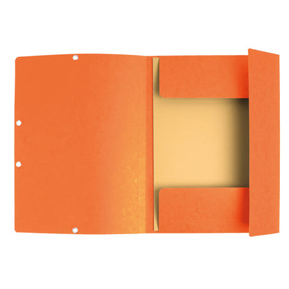 Cartella 3 lembi con elastico angolare - A4 - dorso 0,3 cm - cartoncino Lustrè - arancio - Exacompta
