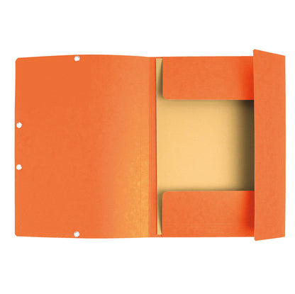Cartella 3 lembi con elastico angolare - A4 - dorso 0,3 cm - cartoncino Lustrè - arancio - Exacompta
