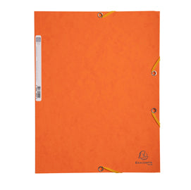 Cartella 3 lembi con elastico angolare - A4 - dorso 0,3 cm - cartoncino Lustrè - arancio - Exacompta