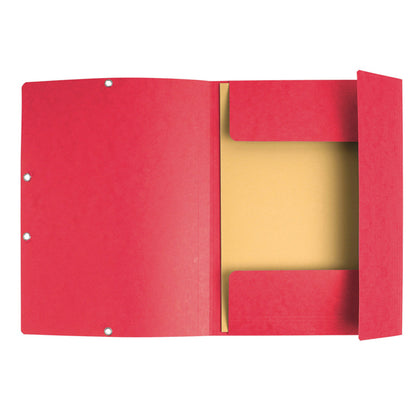 Cartella 3 lembi con elastico angolare - A4 - dorso 0,3 cm - cartoncino Lustrè - rosso - Exacompta