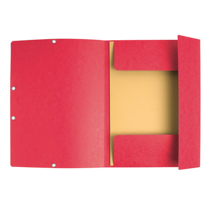 Cartella 3 lembi con elastico angolare - A4 - dorso 0,3 cm - cartoncino Lustrè - rosso - Exacompta