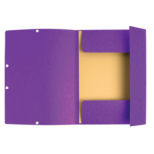 Cartella 3 lembi con elastico angolare - A4 - dorso 0,3 cm - cartoncino Lustrè - viola - Exacompta