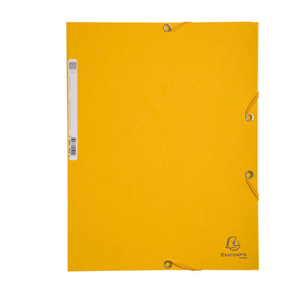 Cartella 3 lembi con elastico angolare - A4 - dorso 0,3 cm - cartoncino Lustrè - giallo - Exacompta