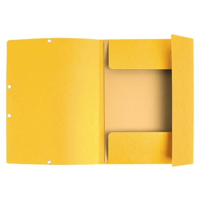 Cartella 3 lembi con elastico angolare - A4 - dorso 0,3 cm - cartoncino Lustrè - giallo - Exacompta