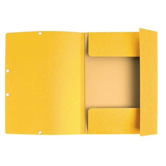 Cartella 3 lembi con elastico angolare - A4 - dorso 0,3 cm - cartoncino Lustrè - giallo - Exacompta