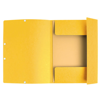 Cartella 3 lembi con elastico angolare - A4 - dorso 0,3 cm - cartoncino Lustrè - giallo - Exacompta