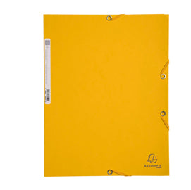 Cartella 3 lembi con elastico angolare - A4 - dorso 0,3 cm - cartoncino Lustrè - giallo - Exacompta