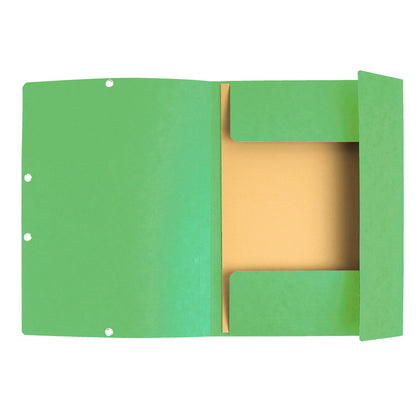 Cartella 3 lembi con elastico angolare - A4 - dorso 0,3 cm - cartoncino Lustrè - verde tiglio - Exacompta