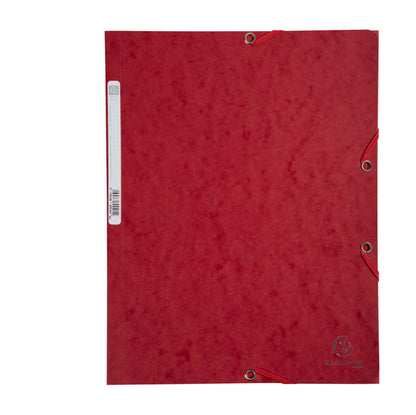 Cartella 3 lembi con elastico angolare - A4 - dorso 0,3 cm - cartoncino Lustrè - rosso ciliegia - Exacompta