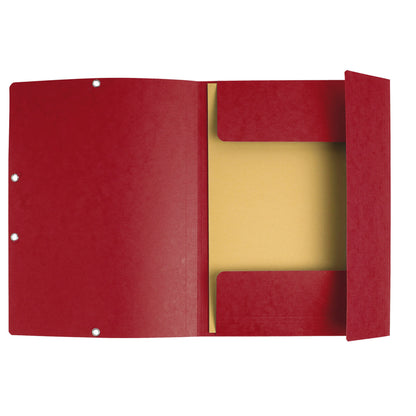 Cartella 3 lembi con elastico angolare - A4 - dorso 0,3 cm - cartoncino Lustrè - rosso ciliegia - Exacompta
