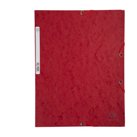 Cartella 3 lembi con elastico angolare - A4 - dorso 0,3 cm - cartoncino Lustrè - rosso ciliegia - Exacompta