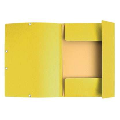 Cartella 3 lembi con elastico angolare - A4 - dorso 0,3 cm - cartoncino Lustrè - giallo limone - Exacompta