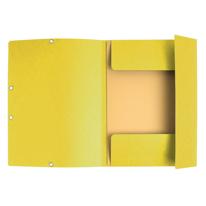 Cartella 3 lembi con elastico angolare - A4 - dorso 0,3 cm - cartoncino Lustrè - giallo limone - Exacompta
