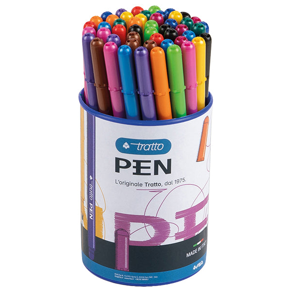 Pennarello fineliner Tratto Pen - tratto 0,5mm - colori assortiti - Tratto - barattolo 50 pezzi