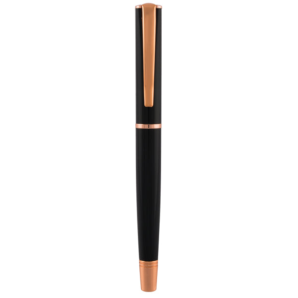 Roller Linea Impressa - punta M - nero/rosegold - Monteverde