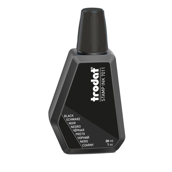 Inchiostro 7011 per timbro in gomma - 28 ml - nero - Trodat