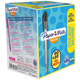 Penna a sfera a scatto Inkjoy 100 RT - punta 1,0mm - nero  - Papermate - conf. 80+20 pezzi