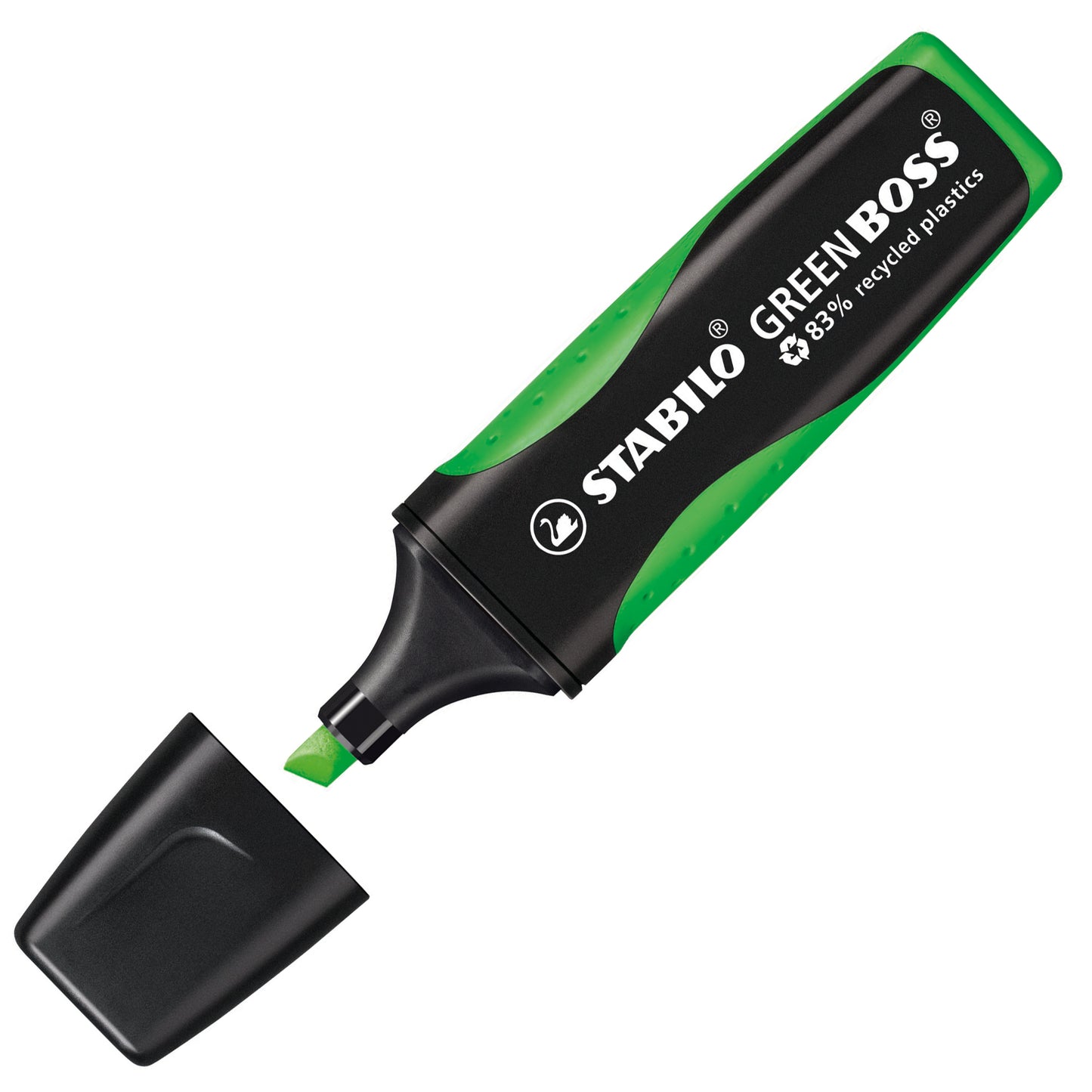 Evidenziatore Green Boss - punta a scalpello - tratto 2 - 5 mm - colori assortiti - 83% plastica riciclata - Stabilo - astuccio 4 pezzi