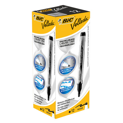 Marcatori Whiteboard Marker Velleda liquid Ink - punta tonda 2,2mm - nero - Bic