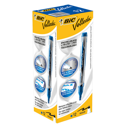 Marcatori Whiteboard Marker Velleda liquid Ink - punta tonda 2,2mm - blu - Bic