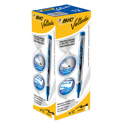 Marcatori Whiteboard Marker Velleda liquid Ink - punta tonda 2,2mm - blu - Bic