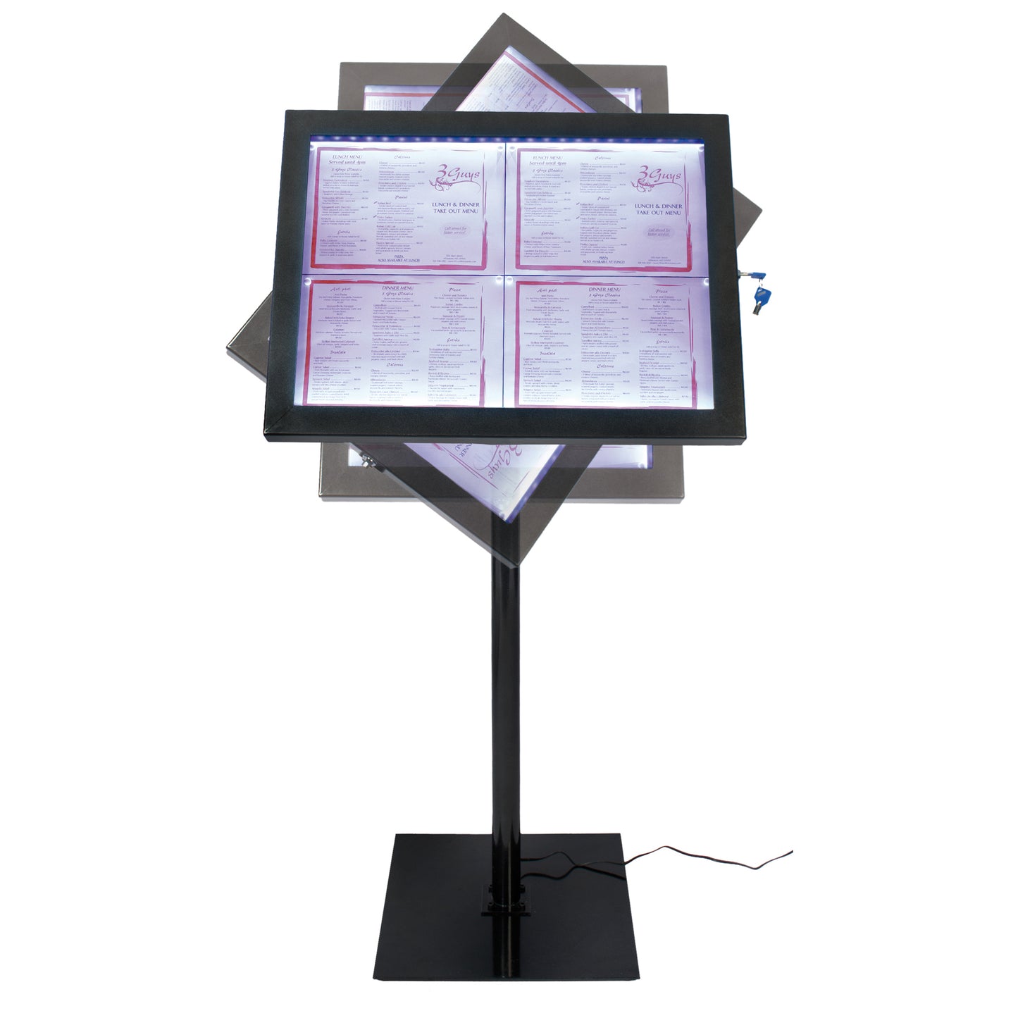 Espositore a LED per esterni/interni - display 4 x A4 - Securit