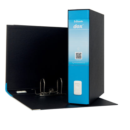 Registratore Dox 2 - dorso 8 cm - protocollo 23 x 34 cm - azzurro capri - Esselte Dox