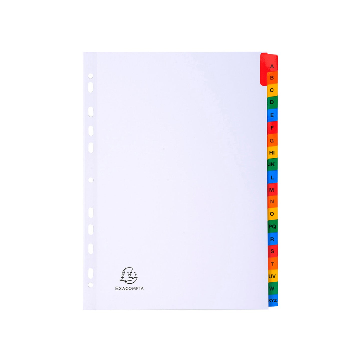 Separatore alfabetico A/Z - cartoncino bianco 160 gr - tasti colorati - A4 - Exacompta