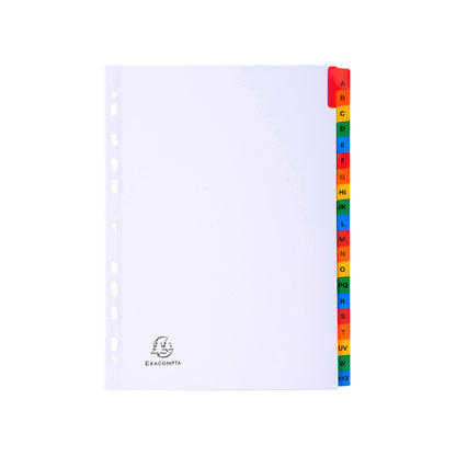 Separatore alfabetico A/Z - cartoncino bianco 160 gr - tasti colorati - A4 - Exacompta