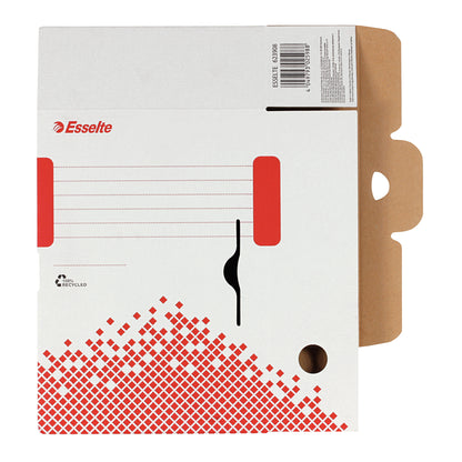 Scatola archivio Speedbox - dorso 8 cm - 35 x 25 cm - bianco e rosso - Esselte