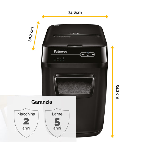 Distruggidocumenti AutoMax 150C - a frammenti - 32L - Fellowes