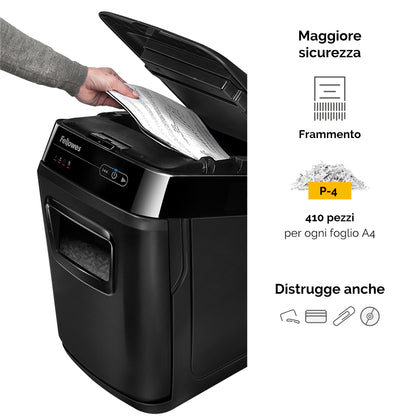 Distruggidocumenti AutoMax 200C - a frammenti - 32L - Fellowes