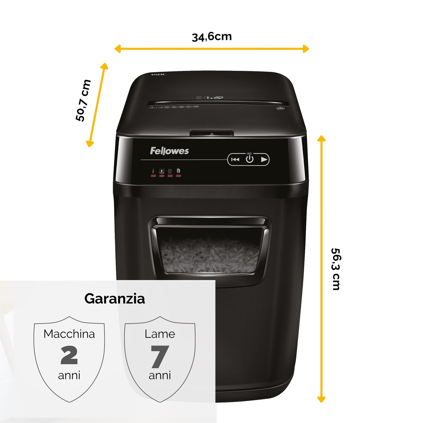 Distruggidocumenti AutoMax 200C - a frammenti - 32L - Fellowes