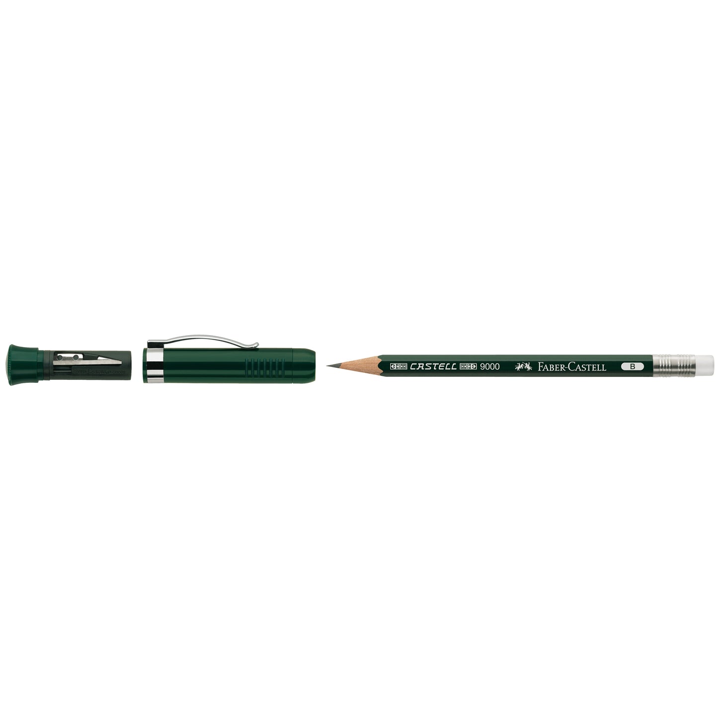 Matita in grafite castell 9000 Extender - gradazione B - Faber-Castell - set regalo con temperamatite