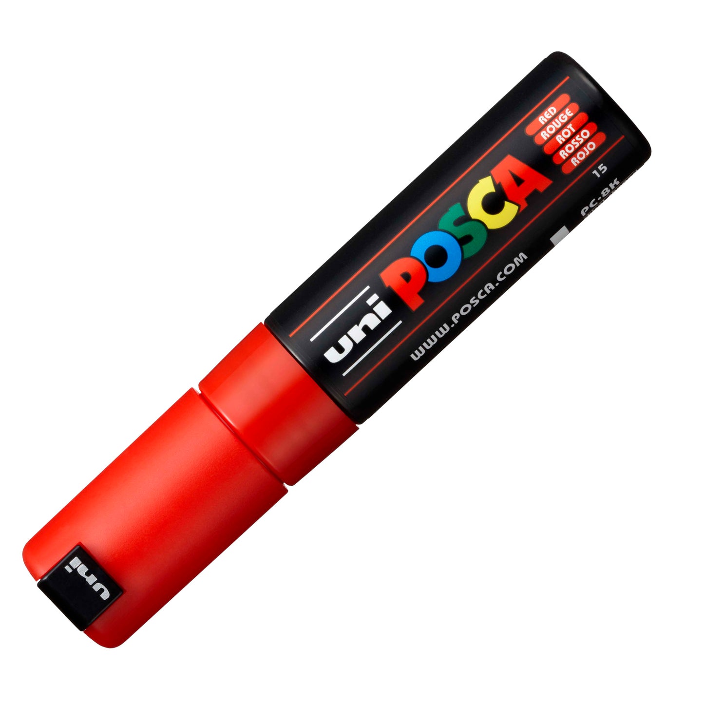 Marcatore a base d'acqua Uni Posca PC8K  - punta a scalpello 8,0mm - rosso - Uni Mitsubishi