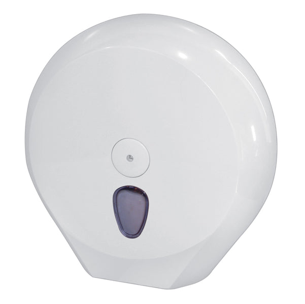 Dispenser carta igienica Plus rotolo Mini Jumbo - 27,3 x 12,8 x 27 cm - rotolo diametro 23 cm - bianco - Mar Plast
