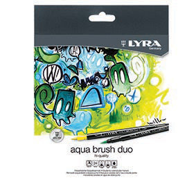 Pennarelli Aqua Brush Duo - punte 2,00 - 4,00 mm - Lyra - astuccio 24 pezzi