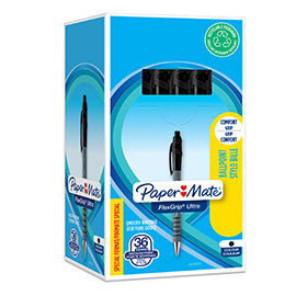 Penna a sfera a scatto Flexgrip Ultra  - punta 1,0mm - nero - Papermate - conf. 30+6 pezzi