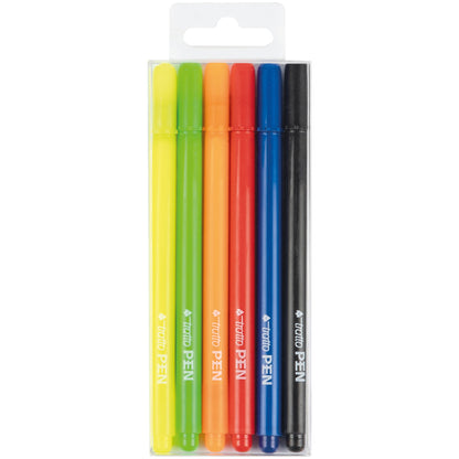 Pennarello fineliner Tratto Pen - tratto 0,5mm - colori assortiti - Tratto - busta 6 pennarelli