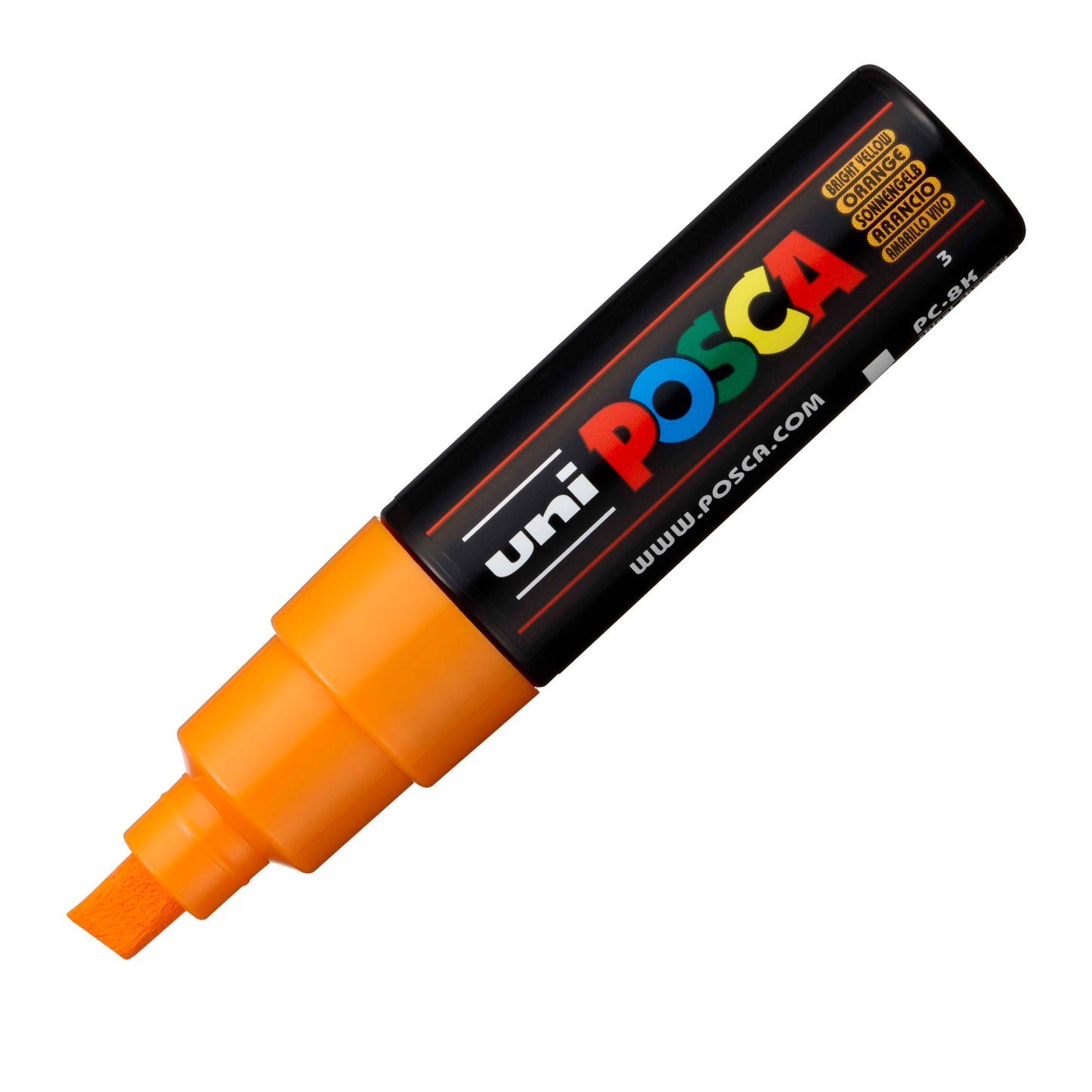 Marcatore Uni Posca PC8K  - punta a scalpello 8mm - arancio - Uni Mitsubishi