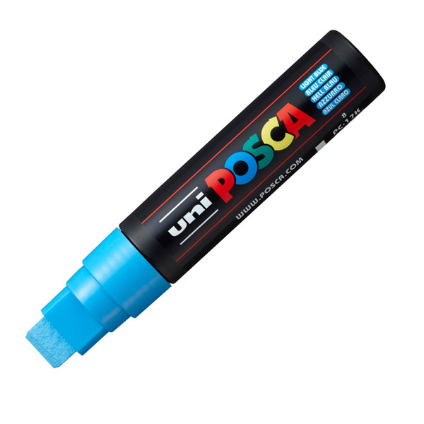 Marcatore a base d'acqua Uni Posca PC17K - punta extra large a scalpello 15,0mm  - azzurro - Uni Mitsubishi