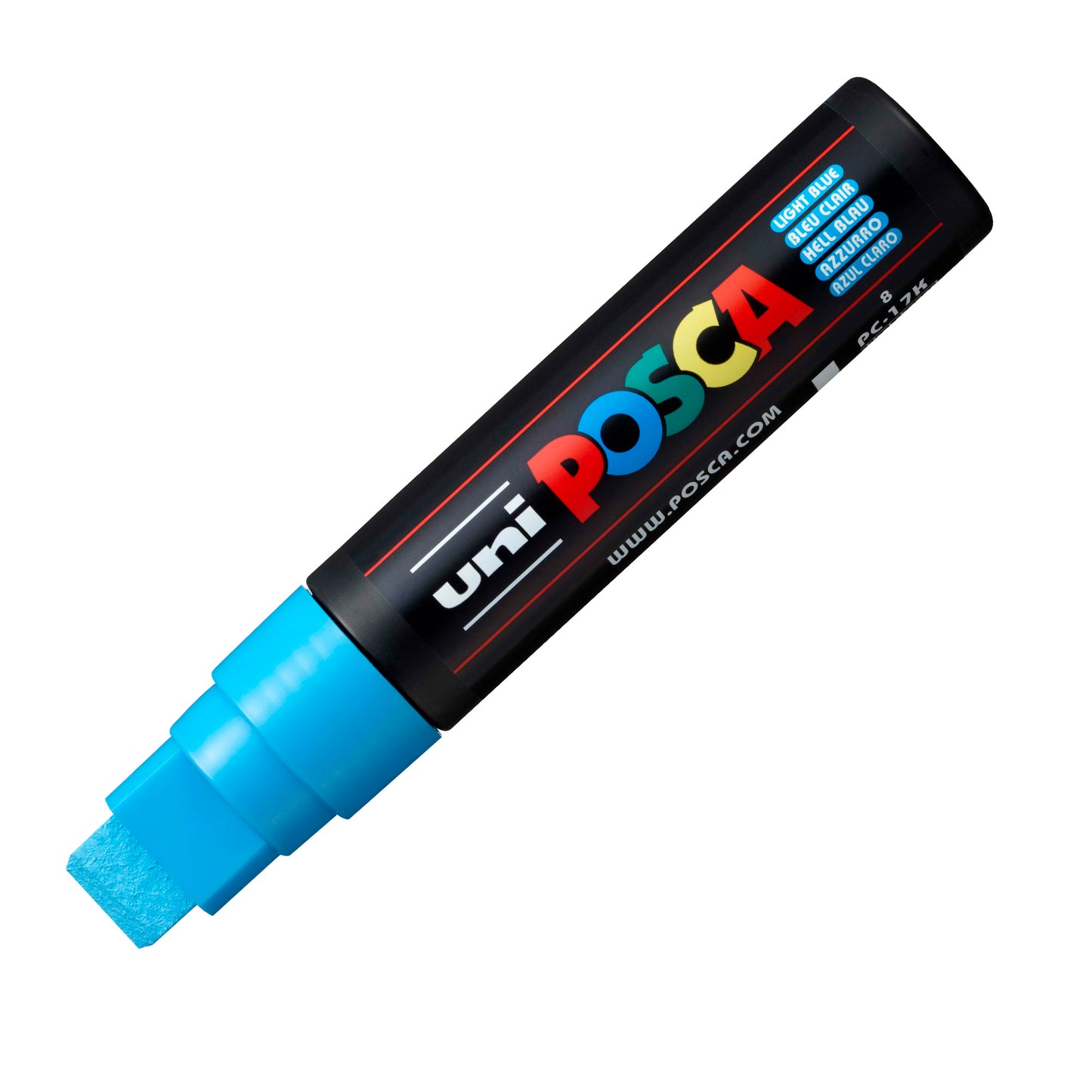 Marcatore a base d'acqua Uni Posca PC17K - punta extra large a scalpello 15,0mm  - azzurro - Uni Mitsubishi