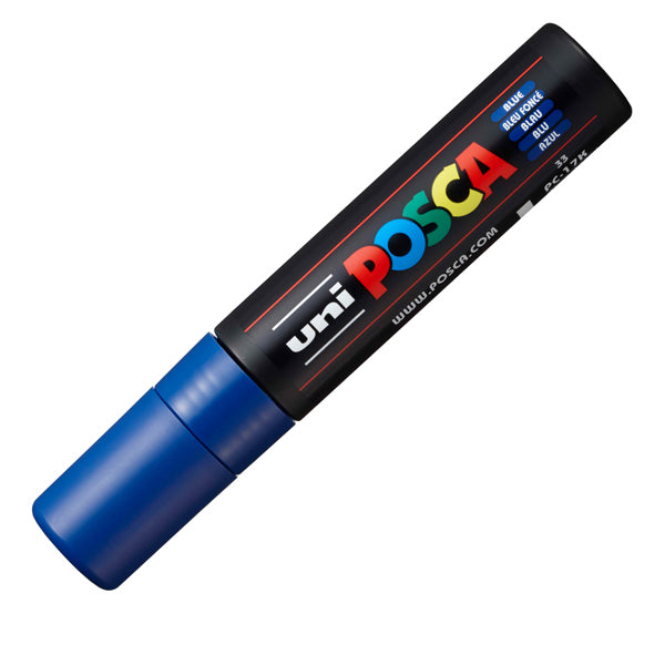 Marcatore a base d'acqua Uni Posca PC17K - punta extra large a scalpello 15,0mm  - blu - Uni Mitsubishi