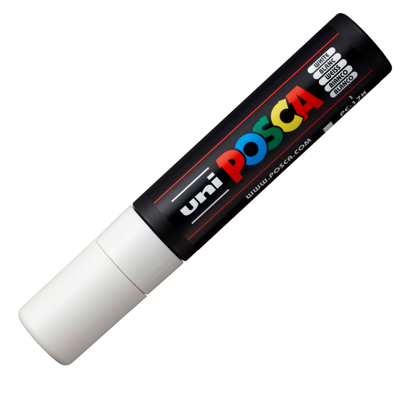 Marcatore a base d'acqua Uni Posca PC17K - punta extra large a scalpello 15,0mm  - bianco - Uni Mitsubishi
