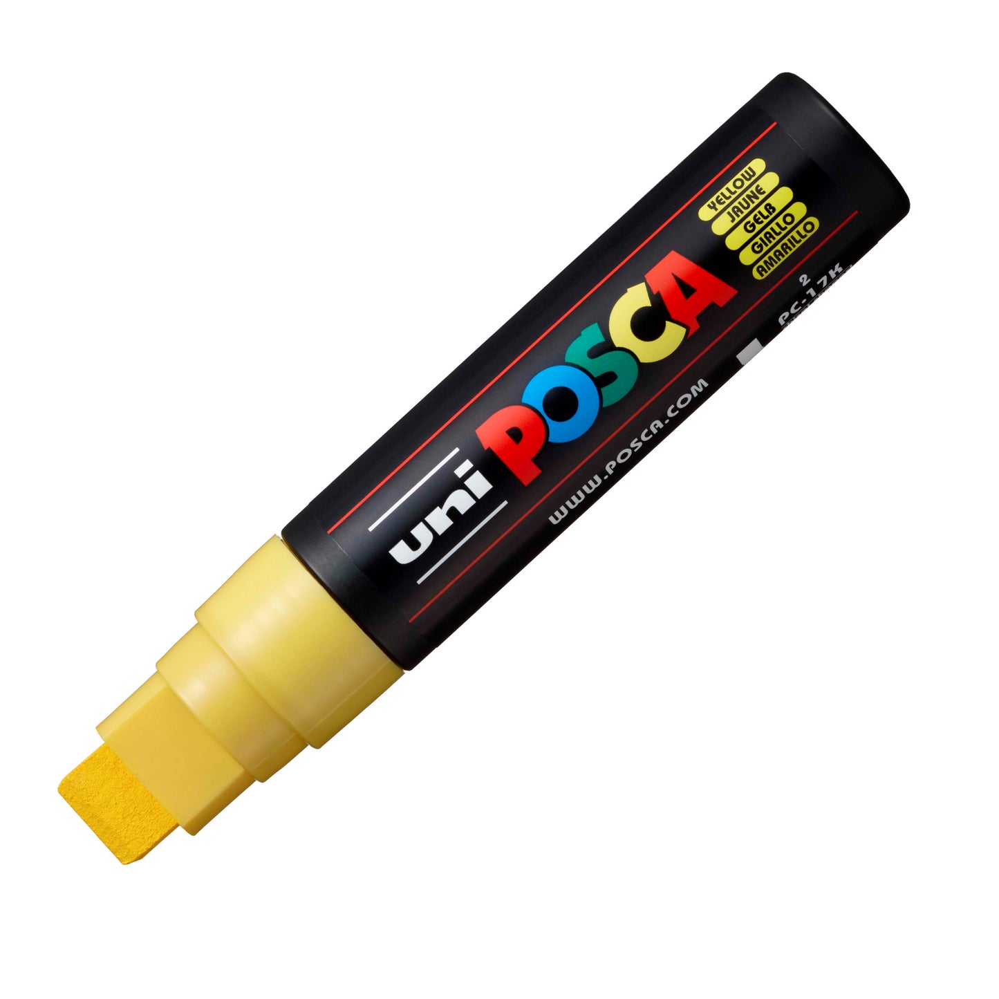 Marcatore a base d'acqua Uni Posca PC17K - punta extra large a scalpello 15,0mm  - giallo - Uni Mitsubishi